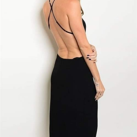 Black Low Back Dress - Picture 1 of 1